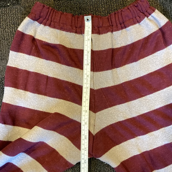 Vintage Girls Striped Burgundy & Taupe Handmade Wool Blend High Waist Pants - Picture 7 of 9
